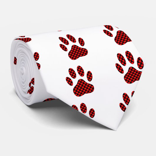 Dog Paw Print mit Herz Krawatte (Gerollt)
