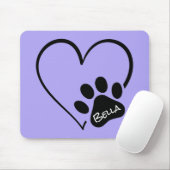 Dog Paw Print mit Herz Mousepad (Mit Mouse)