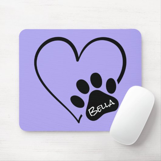 Dog Paw Print mit Herz Mousepad (Mit Mouse)