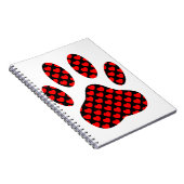 Dog Paw Print mit Herz Notizblock (Rechte Seite)