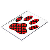 Dog Paw Print mit Herz Notizblock (Linke Seite)