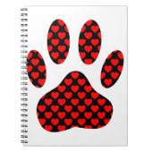 Dog Paw Print mit Herz Notizblock (Vorderseite)