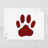 Dog Paw Print mit Herz Postkarte (Vorne/Hinten)