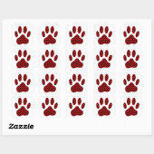 Dog Paw Print mit Herz Quadratischer Aufkleber (Blatt)
