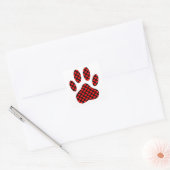 Dog Paw Print mit Herz Quadratischer Aufkleber (Umschlag)
