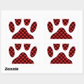 Dog Paw Print mit Herz Rechteckiger Aufkleber (Blatt)