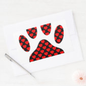 Dog Paw Print mit Herz Rechteckiger Aufkleber (Umschlag)