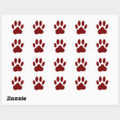 Dog Paw Print mit Herz Runder Aufkleber (Blatt)