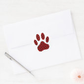 Dog Paw Print mit Herz Runder Aufkleber (Umschlag)