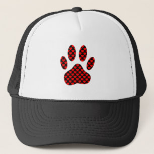 Dog Paw Print mit Herz Truckerkappe
