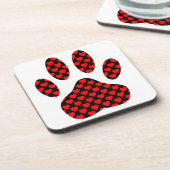 Dog Paw Print mit Herz Untersetzer (Linke Seite)
