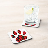 Dog Paw Print mit Herz Untersetzer (Rechte Seite)