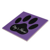Dog Paw Print mit Individuelle Name Fliese (Seite)