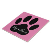 Dog Paw Print mit Individuelle Name Fliese (Seite)