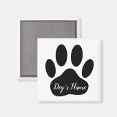 Dog Paw Print mit Individuelle Name Keramik Tile Magnet (Vorderseite/Rückseite)