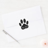 Dog Paw Print mit Individuelle Name Runder Aufkleber (Umschlag)