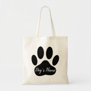 Dog Paw Print mit Individuelle Name Tragetasche