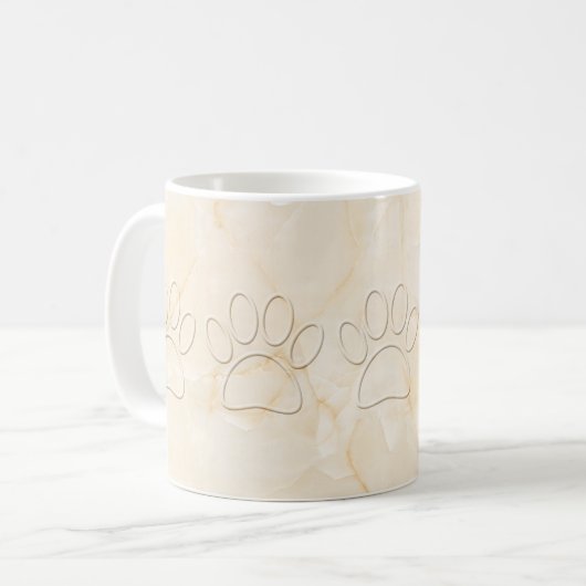 Dog Paw Print mit Marmoreffekt Kaffeetasse (Vorderseite Links)