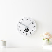 Dog Paw Print mit Stunden und Minuten Runde Wanduhr (Zuhause)