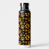 Dog Paw Print Muster Orange Trinkflasche (Links)