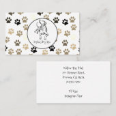Dog Paw Print Pattern Dog Grooming Wellness-Center Visitenkarte (Vorne/Hinten)