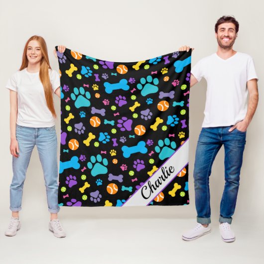 Dog Paw Print Pet Fleecedecke (Beispiel)