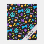 Dog Paw Print Pet Fleecedecke (Vorderseite)