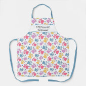 Dog Paw Print Pet Groomer Name Personalisiert Ap Schürze (Vorderseite)