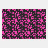 Dog Paw Print Pink Wrapping Paper Sheets Geschenkpapier Set (Vorderseite 3)