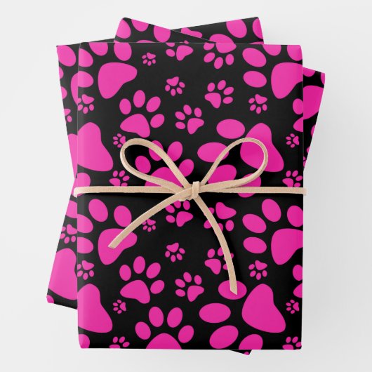 Dog Paw Print Pink Wrapping Paper Sheets Geschenkpapier Set (Beispiel)