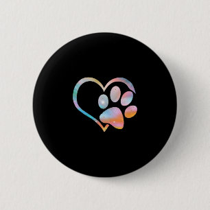 Dog Paw Print Psychedelic Gefärbte Krawatte Englis Button