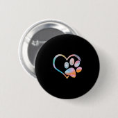 Dog Paw Print Psychedelic Gefärbte Krawatte Englis Button (Vorne & Hinten)