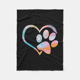 Dog Paw Print Psychedelic Gefärbte Krawatte Englis Fleecedecke