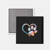 Dog Paw Print Psychedelic Gefärbte Krawatte Englis Magnet (Vorderseite/Rückseite)