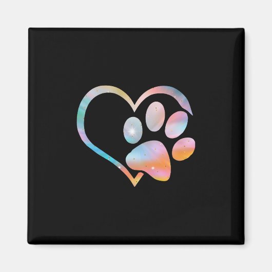 Dog Paw Print Psychedelic Gefärbte Krawatte Englis Magnet (Vorne)