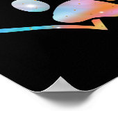 Dog Paw Print Psychedelic Gefärbte Krawatte Englis Poster (Ecke)