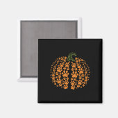 Dog Paw Print Pumpkin Herbstfall Tier Lover Hal Magnet (Vorderseite/Rückseite)