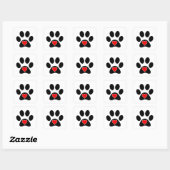 Dog Paw Print Quadratischer Aufkleber (Blatt)
