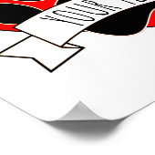 Dog Paw Print Red Heart Banner Poster (Ecke)