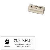 Dog Paw Print Return Address with Pet Name Gummistempel (Stempel)