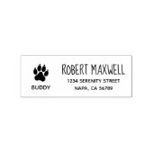 Dog Paw Print Return Address with Pet Name Gummistempel (Prägung)