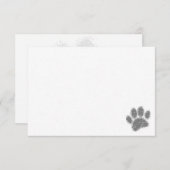 Dog Paw Print Rubber Stamp Effect Blank Mitteilungskarte (Vorne/Hinten)