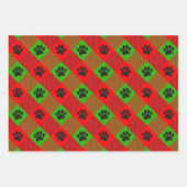 Dog Paw Print Square Muster Benutzerdefiniert Geschenkpapier Set (Vorderseite 3)