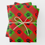 Dog Paw Print Square Muster Benutzerdefiniert Geschenkpapier Set (Beispiel)