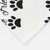 Dog Paw Print True Friends Text Fleecedecke (Ecke)