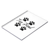Dog Paw Print True Friends Text Notizblock (Linke Seite)