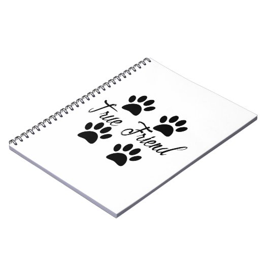 Dog Paw Print True Friends Text Notizblock (Linke Seite)