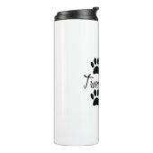 Dog Paw Print True Friends Text Thermosbecher (Nach links gedreht)