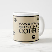 Dog Paw Print Typografy Coffee Lover's Specialty Jumbo-Tasse (Vorderseite Rechts)