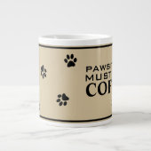 Dog Paw Print Typografy Coffee Lover's Specialty Jumbo-Tasse (Vorderseite)